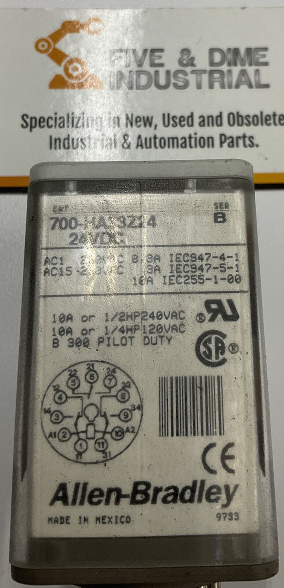 Allen Bradley 700-HA33Z24 Control Relay 10A 230VAC, 24VDC Coil,  Ser. B