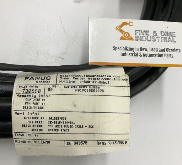 Fanuc DE-2015-914-001 7th Axis Pulse Cable Assembly