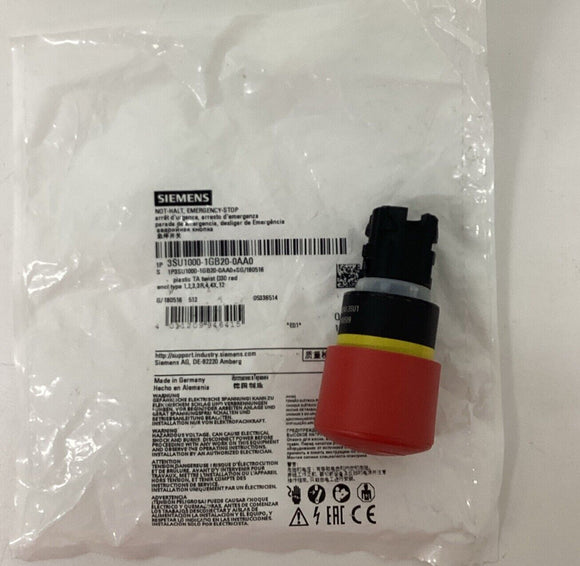Siemens 3SU100-1GB20-0AA0 Not Halt Emergency Stop