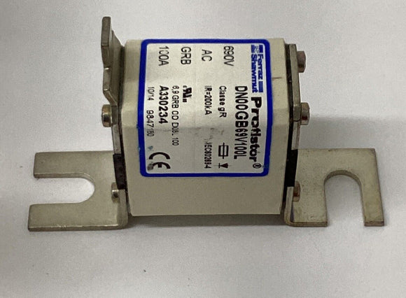 Ferraz Shawmut DN00GB69V100L 100A Protistor Fuses 690V Class gR,  3-Pack