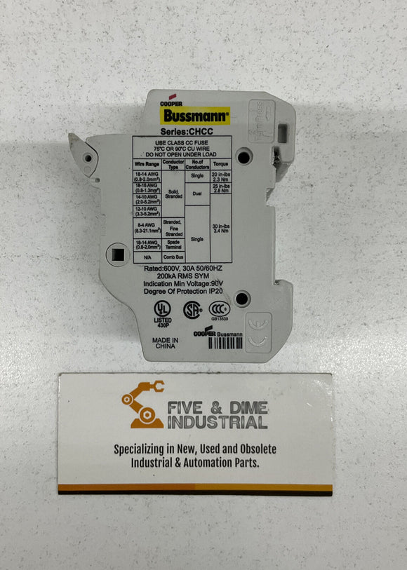 Bussmann CHCC Fuse Block Holder 30 Amp 600V
