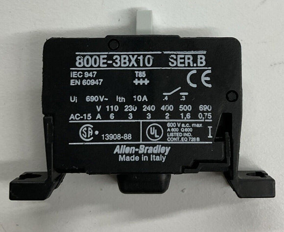 Allen Bradley 800E-3BX10 Ser B Contact Block