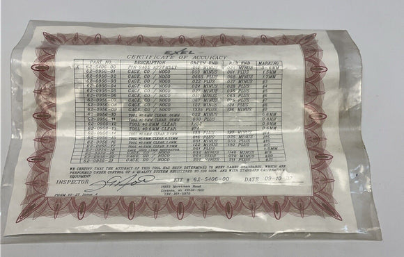 Sames Kremlin 65-5406-00 Gage Pin Assembly .012 & .024