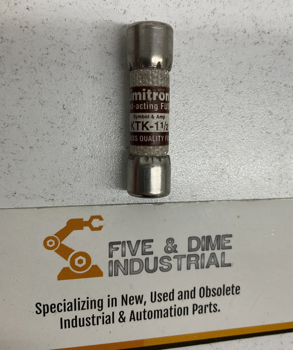 Bussmann Limitron KTK-1-1/2 Lot of 2  Fast Acting Fuse 1-1/2A 600V