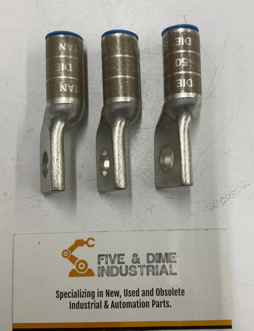 Thomas & Betts 60130 Aluminum Tan Logs 3/8" Bolt 1/0 Wire Lot of 3