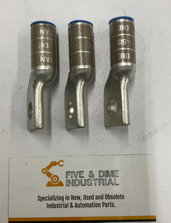 Thomas & Betts 60130 Aluminum Tan Logs 3/8" Bolt 1/0 Wire Lot of 3