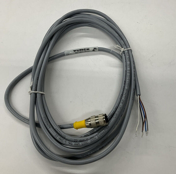 Turck RK4.5T-4/S618 Cable U2188-2 Female 5-Pole Single End 12ft