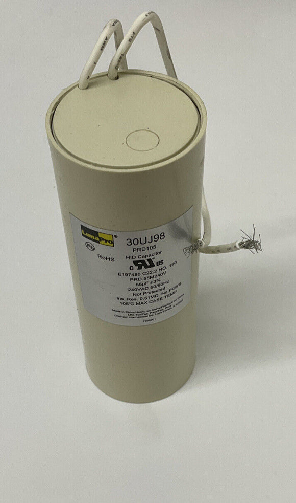 Lumapro 3OUJ98 Dry Film Capacitor 55UF 240 Vac