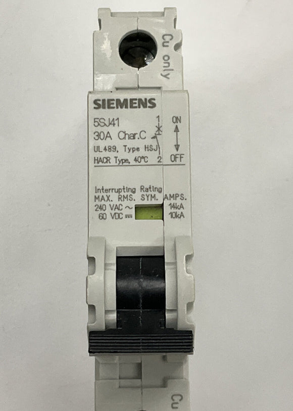 Siemens 5SJ4130-7HG40 HSJ Circuit Breaker 30 Amp Din Mount