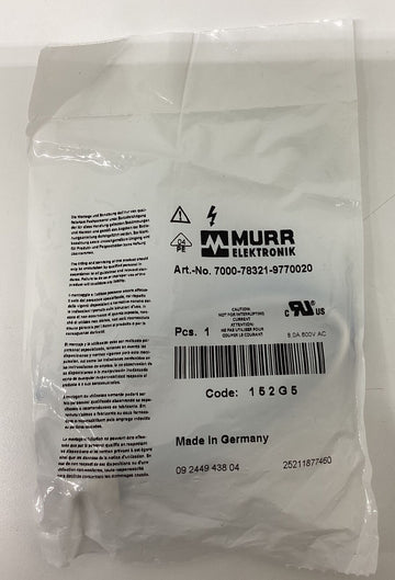 Murr 7000-78321-9770020 7/8'' Male Receptacle 4-Pole 0.2M