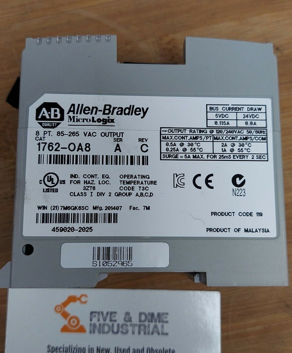Allen Bradley 1762-OA8 Micrologix 1200 Output Ser. A Rev C