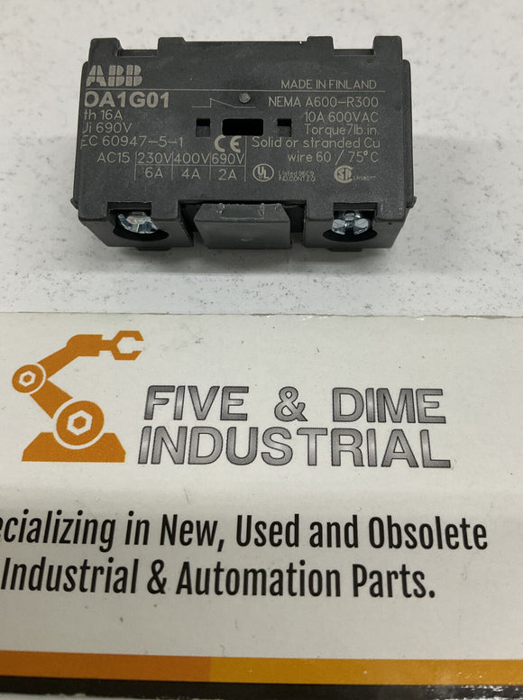 ABB OA1G01 Auxiliary Contact NC 10A 600V 1SCA022353R4890