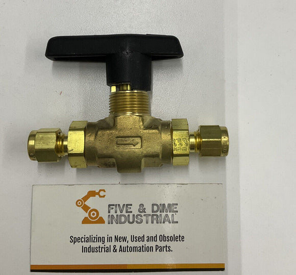 Parker 4A-B6LJ-BP 1/4" Tube OD Brass Ball Valve 1500 PSI
