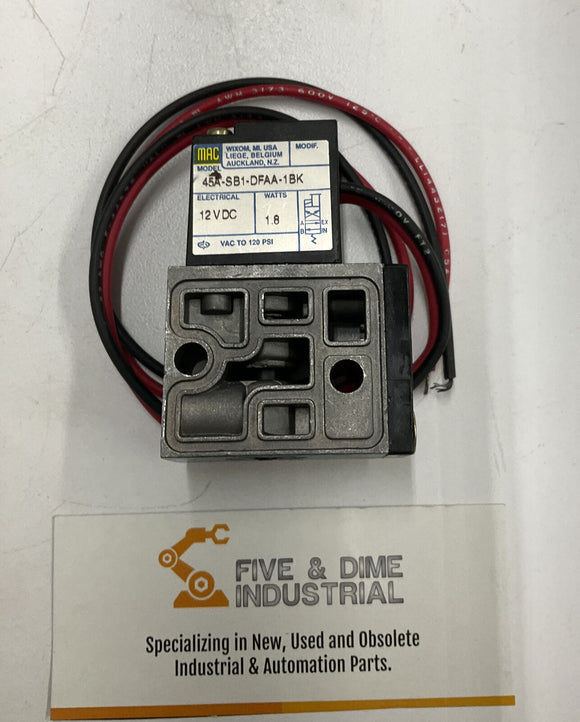 Mac 45A-SB1-DFAA-1BK Solenoid Valve 3 Way 12 VDC