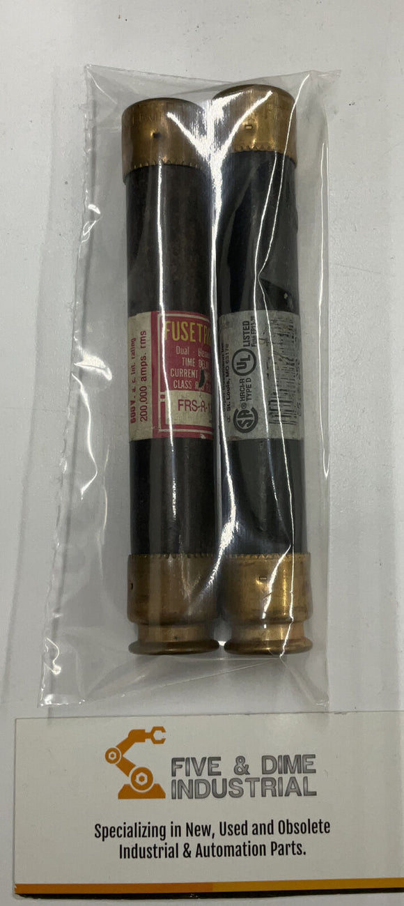 Fusetron FRS-R-12 Lot of (2)  Dual Element Time Delay