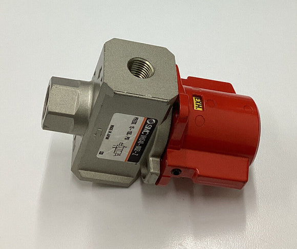 SMC VHS40-N02-Z Pneumatic Lock Valve 15/50PSI, 1/4"In/Out 3/8"Exhaust