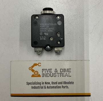 Potter & Brumfield W58-XC4C12A-20 Circuit Breaker 20 Amp 250 VAC 50 VDC