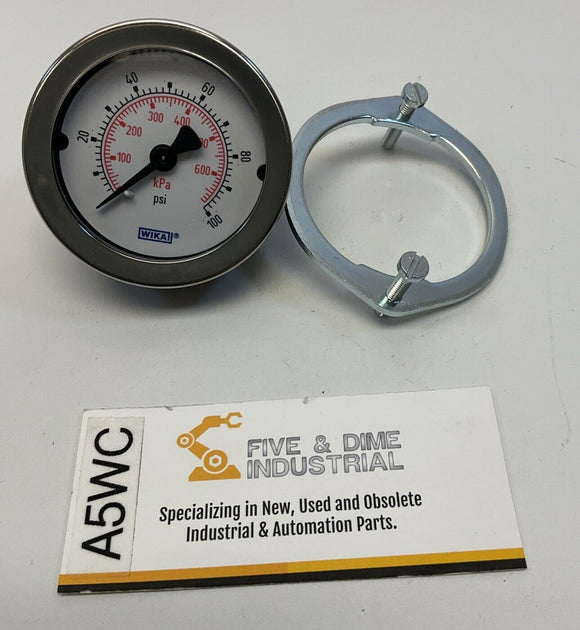 Wika 4231465  111.16P 2"  1/4 NPT Gauge 100 PSI, Center Back Mount