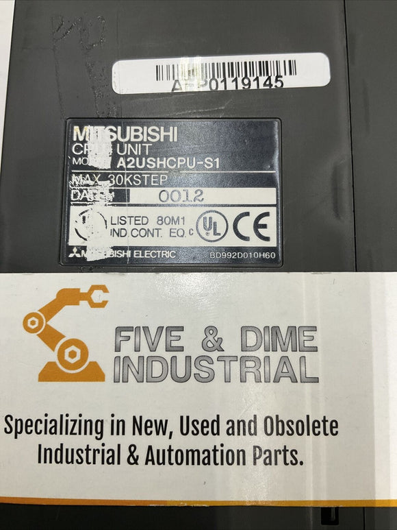 Mitsubishi A2USHCPU-S1 CPU PLC, 30k Step Processor w/ Key