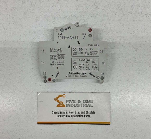 Allen Bradley 1489-AAHS3 Auxiliary Switch