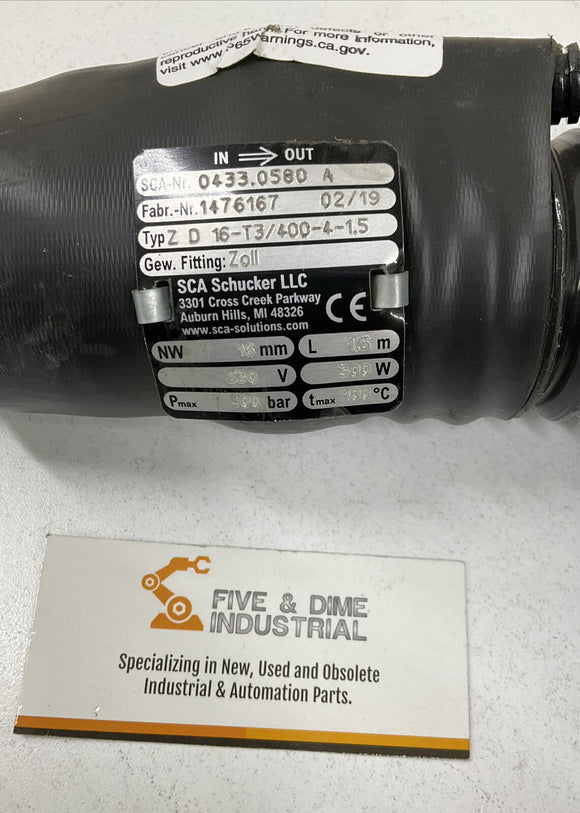 SCA Schucker 0433.0580 Heated Hose 230V 300W 1.5 Meters