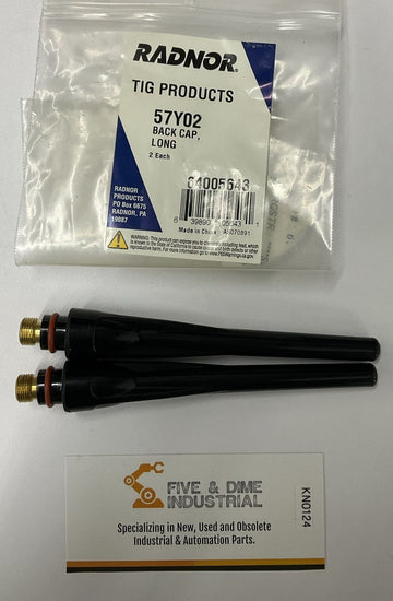 Radnor 57Y02 Package of 2 Long Black Cap for TIG