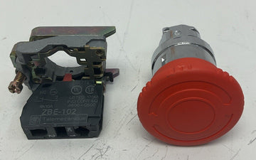 Square D ZB4BZ102 Base Mount with Contact Block and Emergency Twist Button - 0