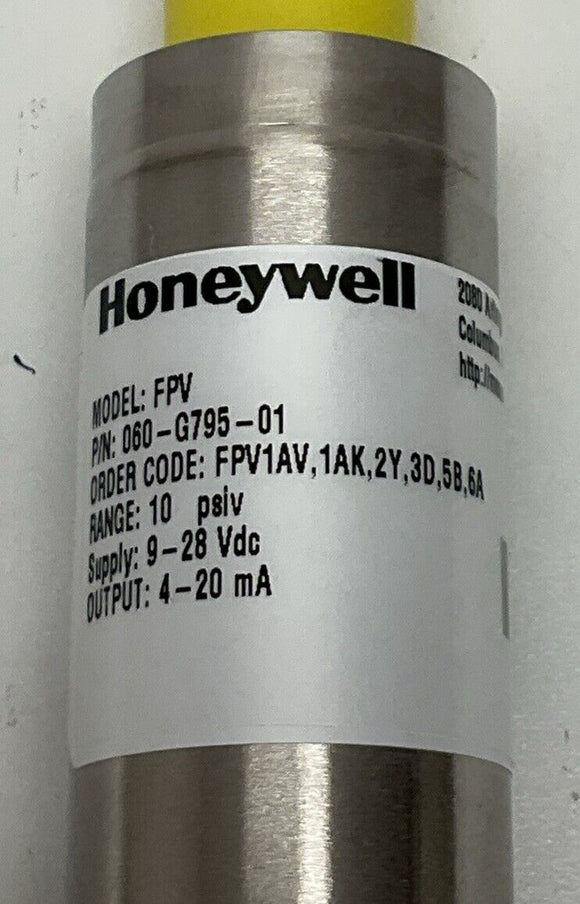 Honeywell FPV 060-G795-01 Pressure Transducer  with Calibration Record