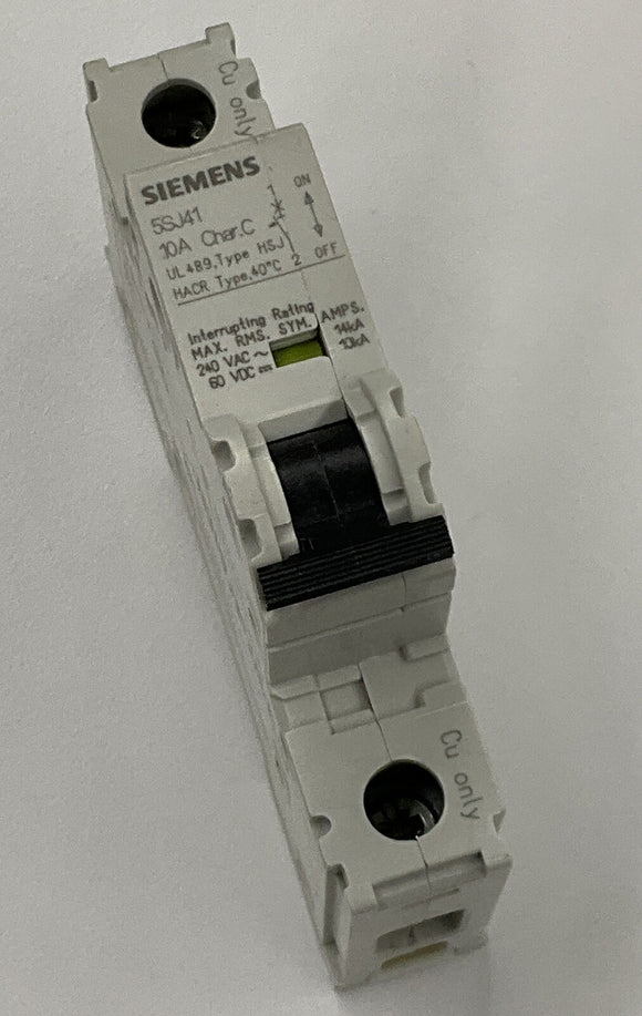 Siemens New 5SJ4110-7HG40 10 Amp Type HSJ Circuit Breaker Din Mount
