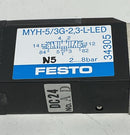 Festo MOYH-5/3G-2,3-L-LED 24VDC Solenoid Valve 34305 with Hardware and Gasket-4
