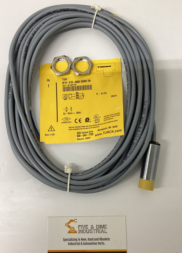 Turck Ni10-G18-ANGX 50MM-7M Proximity Sensor 10-30VDC