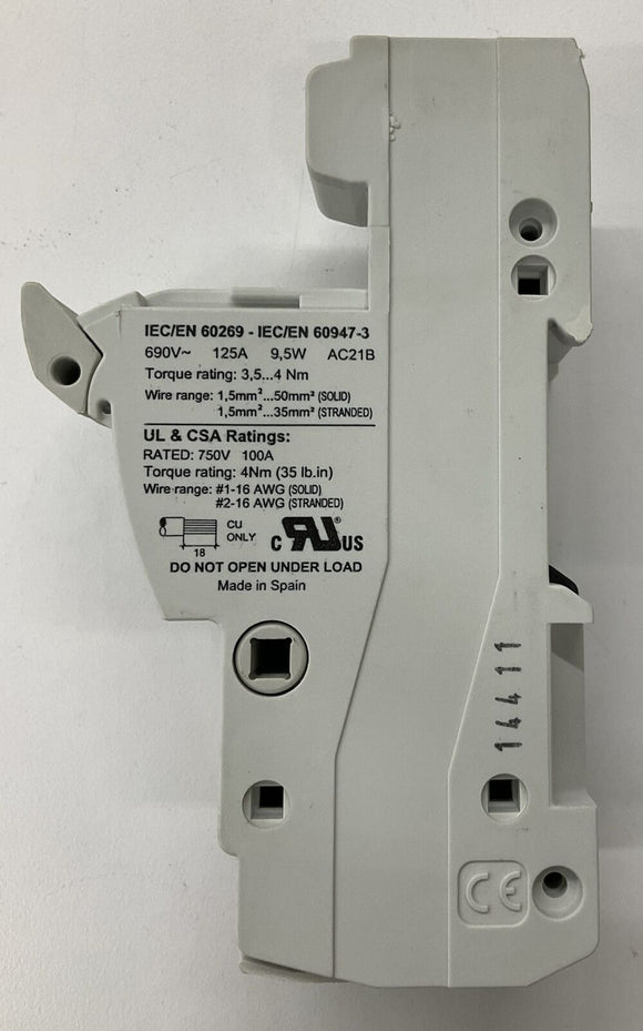 Bussmann CH221B / 22X58 Fuse Holder 690 VAC 125A