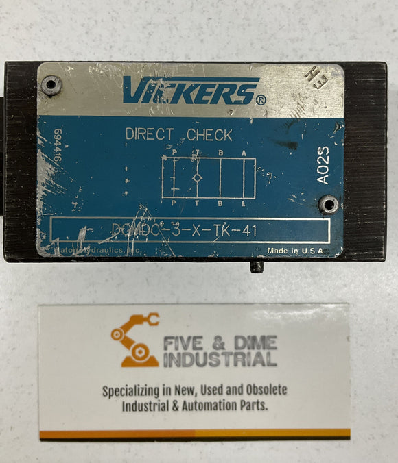 Eaton Vickers DGMDC-3-X-TK-41 Pilot Check Valve 694416