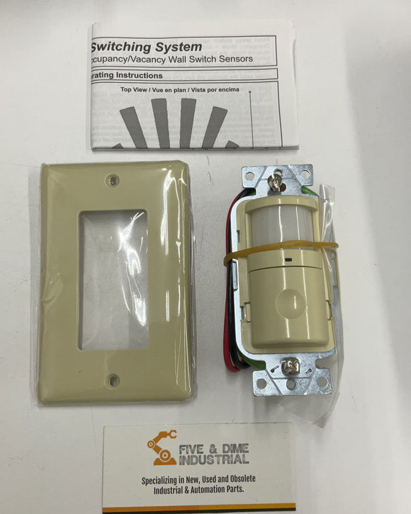 Hubbell WS1000I Occupancy Sensor PIR 1200 Sq Ft. Ivory w/ Cover