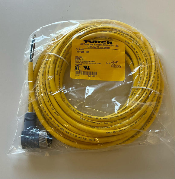 Turck WKV-254-10 Single End Cable  4-Pole Minifast 2-Wire Female 90° 10M