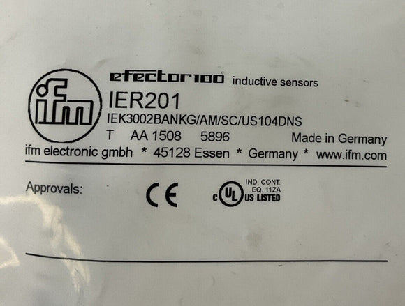 IFM Effector IER201 Inductive Sensor IEK3002BANKG/AM/SC/US-104-Dns