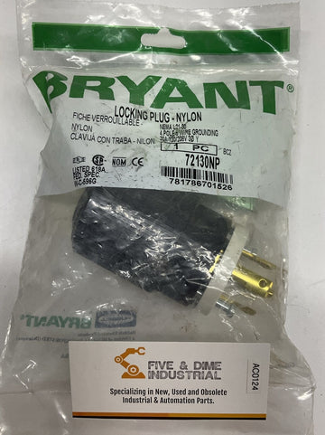 Bryant 72130NP Nylon Locking Plug L21-30 30A 120/208V 5-Wire 4-Pole