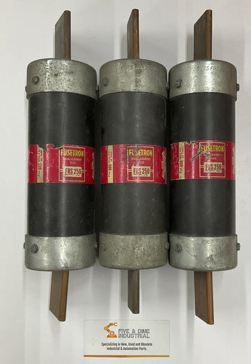 Bussmann Fusetron FRS-250 Lot of (3) Dual Element Fuses