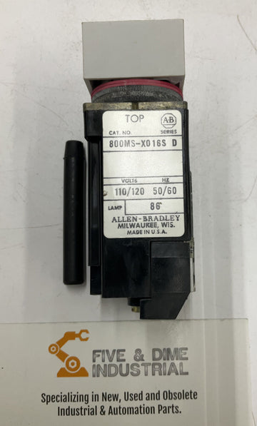 Allen Bradley 800MS-X016AS Small Square Illuminated Push Button - 0