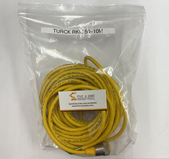 Turck RKM 50-10M Power Cable Cordset 300V 9A