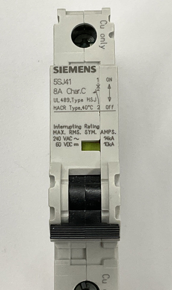 Siemens 5SJ4108-7HG40 HSJ Circuit Breaker 8 Amp Din Mount
