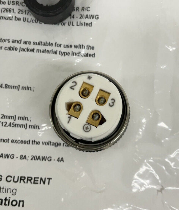 Mencom MIN-4MP-FWX 4-Pin Male 7/8" Field Wireable Connector