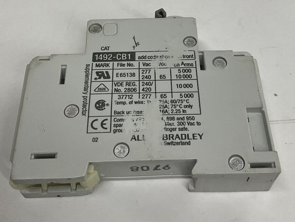 Allen Bradley 1492-CB1-G100 Circuit Breaker Ser.B 10 amp