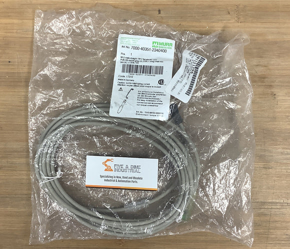 Murr Elektronik 7000-40351-2340400 M12 Male Straight / M12 Female 90° 4M