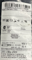 Wago 862-2503 Terminal Block 4 Pole Chassis Mount Awg 20-12. Lot of 10-8