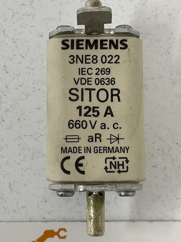 Siemens 3NE8-022 Sitor 125A Fuse 660 VAC