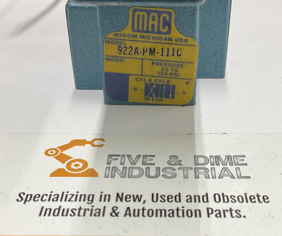 Mac 922A-PM-111C Solenoid Valve 25-150 PSI