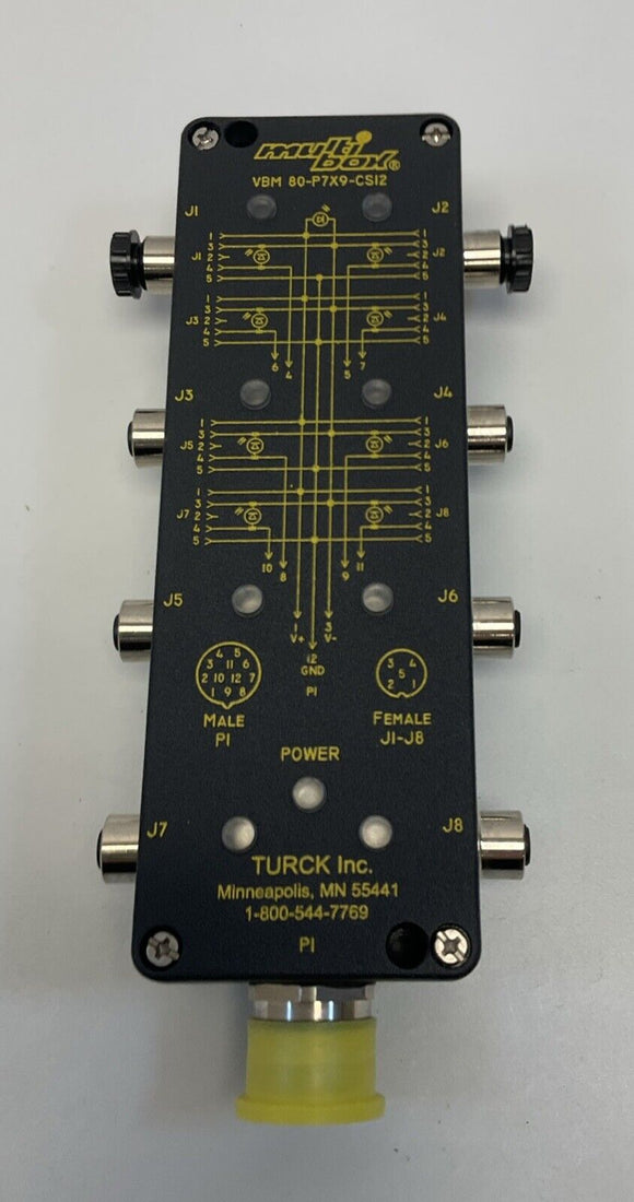 Turck VBM 80-P7X9-CS12 8-port Junction Box with M23 Multifast