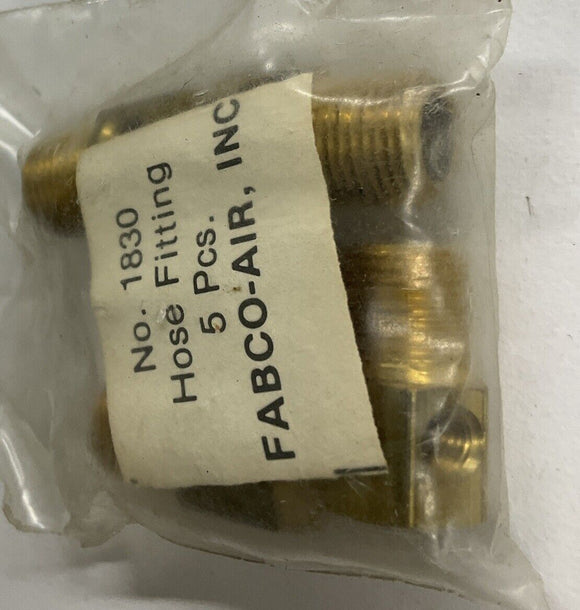Fabco 5 Pack Air Fittings 1830 Tee  1/8 NPT to 10/32