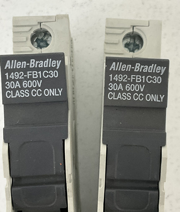 Allen Bradley 142-FB1C130 Class CC Ser. B Fuse Holder. Lot of (2)